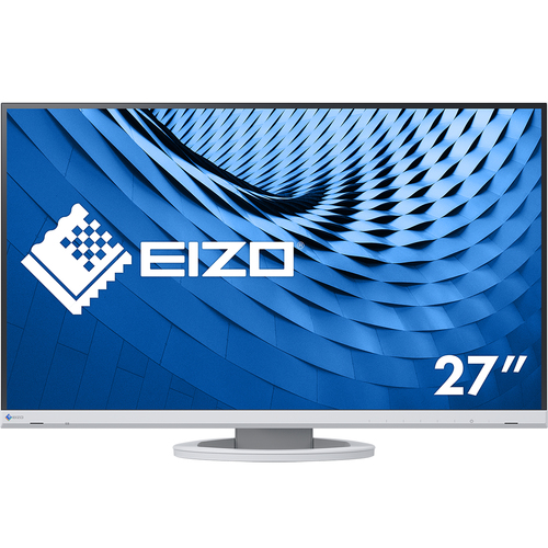 EIZO FlexScan EV2760-WT - Monitor a LED - 27" - 2560 x 1440 QHD - IPS - 350 cd/m² - 1000:1 - 5 ms - HDMI, DVI-D, 2xDisplayPort - altoparlanti - bianco